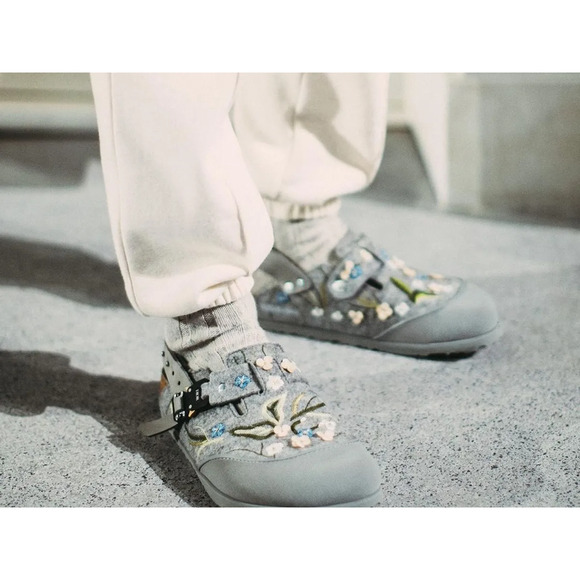 Dior Birkenstock Tokio Mule Grey Floral Slingback Nubuck Suede Flat Sandal 44 11 - Picture 7 of 12